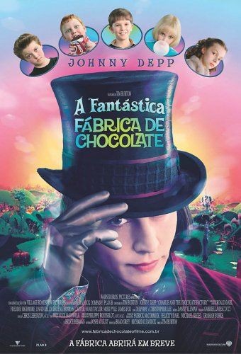 A imagem apresenta logo do filme A Fantástica fábrica de Chocolate 