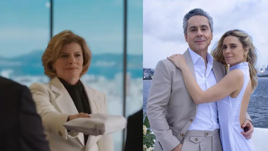 Odete (Debora Bloch) e Marco Aurélio (Alexandre Nero) e Leila (Carolina Dieckmann) em "Vale Tudo"