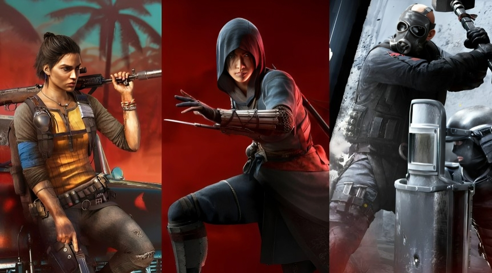 Imagem: Far Cry 6, Assassin's Creed: Shadows e Rainbow Six Siege X - (Ubisoft).