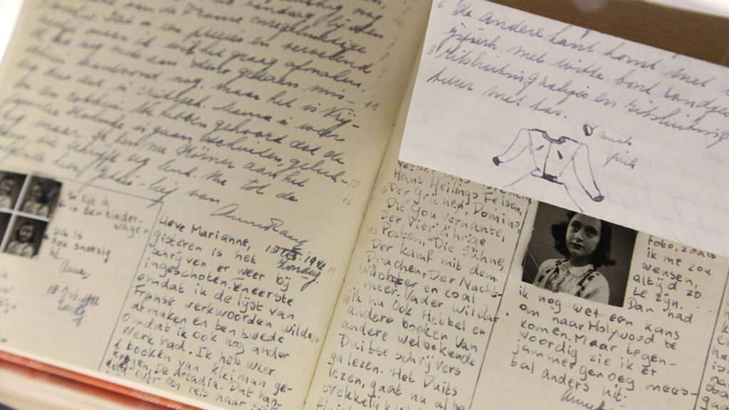 Imagem do diário de Anne Frank.