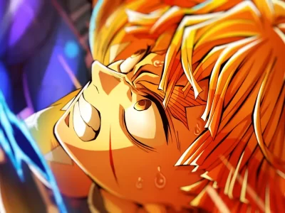 20250903 zenitsu enfrentando kaigaku em nova arte promocional de demon slayer castelo infinito ovicio