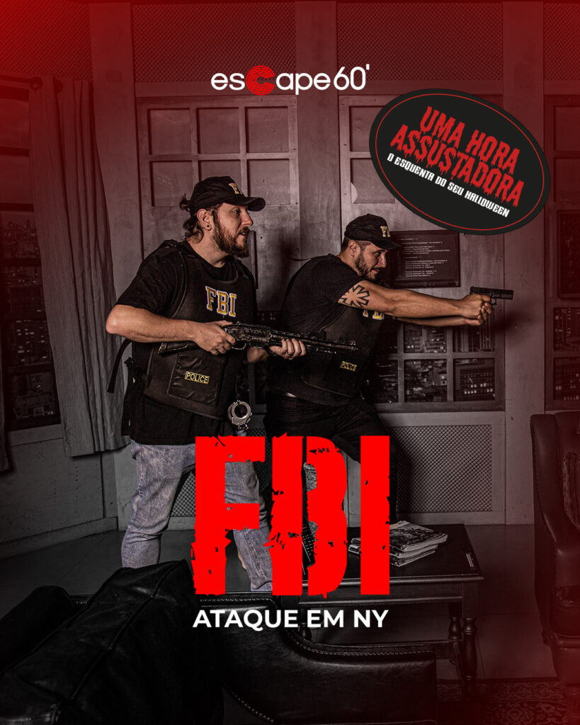 O Escape 60’ Vila Olímpia apresenta o Halloween Xtreme entre 30/10 e 01/11. A atração traz atores ao vivo nas salas e welcome drink Bacardí para testar os limites dos jogadores no Halloween de SP. Confira!